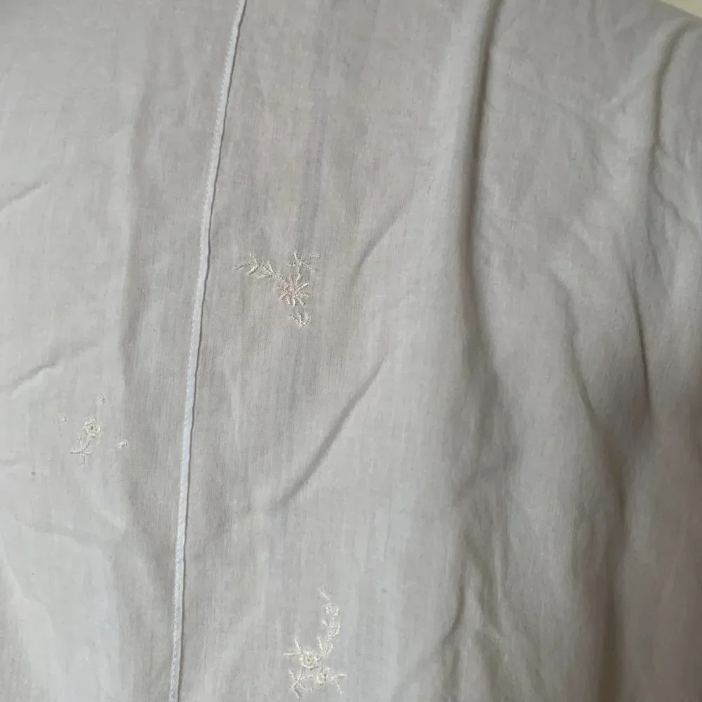 J.JILL WOMENS SHORT SLEEVE WHITE EMBROIDERED BUTTERFLYBLOUSE SIZE 2X 100% COTTON - Picture 7 of 13